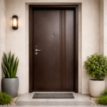 MODERN CLASSIC BROWN SECURITY DOOR