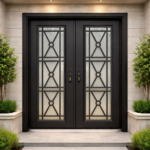 MODERN FROSTED GLASS DOUBLE ENTRY DOOR