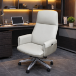 MORDEN CREAM FAUX LEATHER SLED BASE OFFICE CHAIR - Image 2