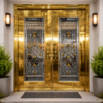 LUXURY GOLD STAINLESS STEEL DOUBLE SECURITY DOOR