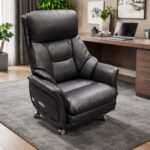 PREMIUM BLACK BONDED LEATHER EXECUTIVE RECLINER