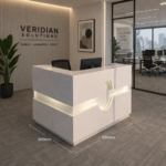 SLEEK ILLUMINATED L-SHAPED RECEPTION DESK