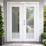 MODERN WHITE DOUBLE SECURITY DOOR