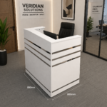 MODERN STRIPED WHITE RECEPTION DESK