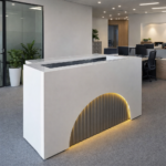 MODERN LUXURY RECEPTIONIST DESK WITH LED ACCENT LIGHTING