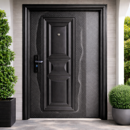 MODERN BLACK SECURITY DOOR