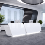 ULTRA MODERN WHITE EXECUTIVE RECEPTION DESK
