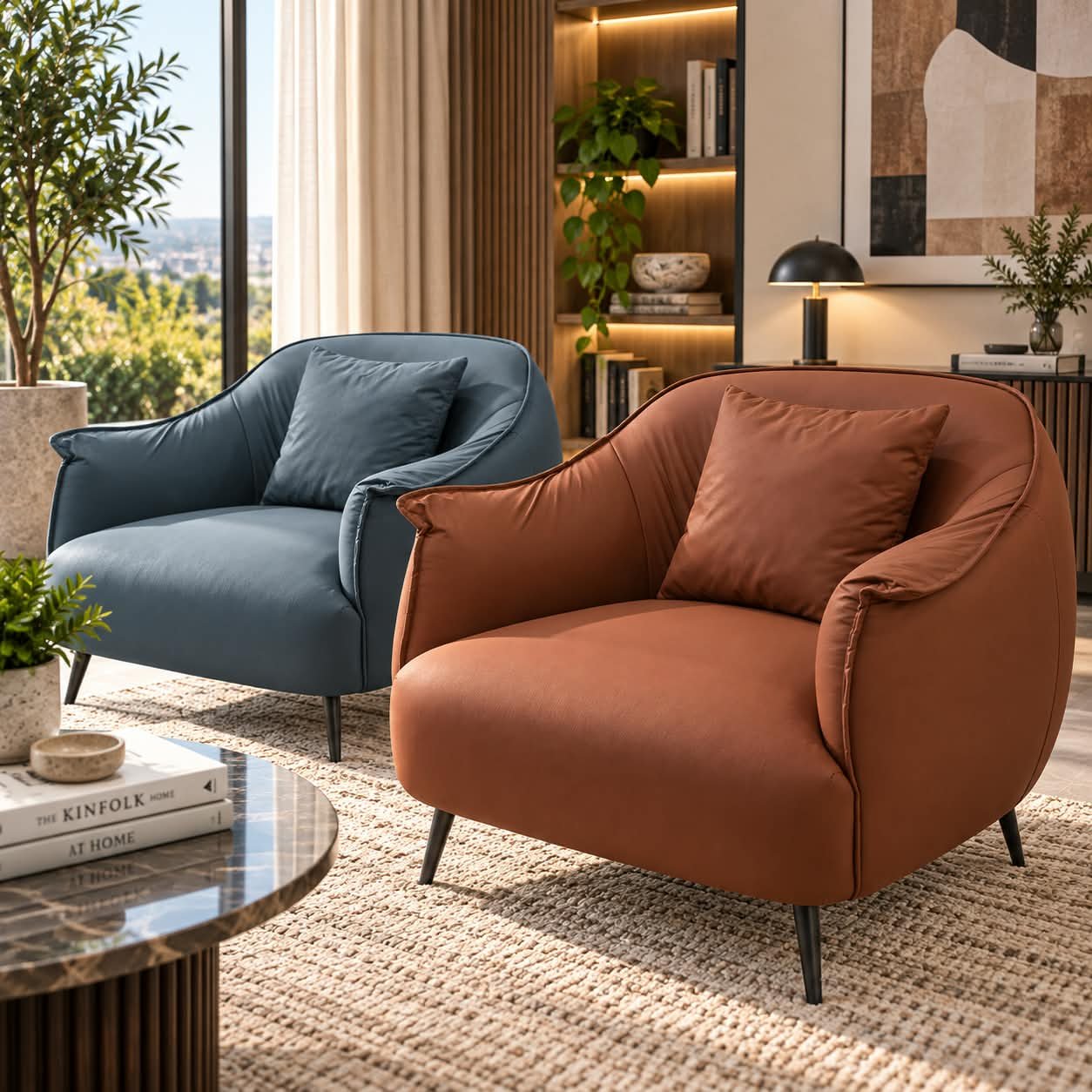 ACEENT CHAIR.. CONTEMPORARY AURA MODERN BARREL ACCENT CHAIR - Image 1