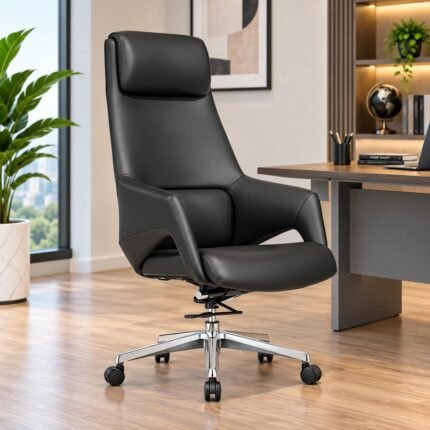 HIGH-BACK EXECUTIVE LEATHER OFFICE CHAIR