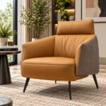 SIERRA DUAL-TEXTURE ARMCHAIR WITH HEADREST