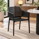 GRIDLOCK MATTE BLACK MESH ARMCHAIR