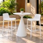 MINIMALIST ALL-WEATHER BAR HEIGHT PATIO BISTRO DINING SET