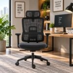 PREMIUM ERGONOMIC MESH OFFICE CHAIR WITH ADJUSTABLE HEADREST AND DYNAMIC LUMBAR SUPPORT
