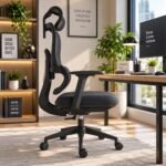 PREMIUM ERGONOMIC MESH OFFICE CHAIR WITH ADJUSTABLE HEADREST AND DYNAMIC LUMBAR SUPPORT - Image 3