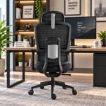 PREMIUM ERGONOMIC MESH OFFICE CHAIR WITH ADJUSTABLE HEADREST AND DYNAMIC LUMBAR SUPPORT - Image 2