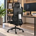 PREMIUM ERGONOMIC MESH OFFICE CHAIR WITH ADJUSTABLE HEADREST AND DYNAMIC LUMBAR SUPPORT - Image 4