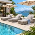 COASTAL ROPE & CUSHIONED OUTDOOR CHAISE LOUNGE
