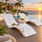 MODERN CURVED POOLSIDE CHAISE LOUNGE