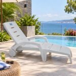 MODERN ALL-WEATHER ADJUSTABLE RESIN POOLSIDE CHAISE LOUNGE WITH WHEELS
