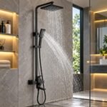 MODERN MATTE BLACK RAINFALL SHOWER SYSTEM - Image 2