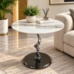 CLASSIC SCULPTURAL MARBLE SIDE TABLE