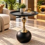 ELEGENT LUXURY SPHERICAL PEDESTAL SIDE TABLE