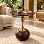 ELEGENT LUXURY SPHERICAL PEDESTAL SIDE TABLE - Image 2