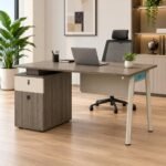 MODERN EXECUTIVE WORKSPACE DESK WITH INTEGRATED STORAGE