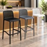 BREATHABLE MESH-PATTERN RESIN BAR CHAIR - Image 2