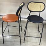 SOLANA WOVEN RATTAN & LEATHERETTE COUNTER CHAIR