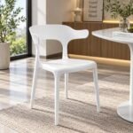 MODERN SCULPTURAL DINING CHAIR WITH ERGONOMIC BACKREST
