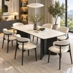 MODERN RECTANGULAR WHITE SINTERED STONE DINING TABLE - Image 2