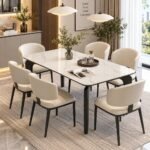 MONOCHROME ELEGANCE 6-CHAIR DINING ENSEMBLE - Image 2