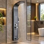 MATTE BLACK MULTI-FUNCTION SHOWER PANEL SYSTEM