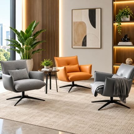MODERN MID-CENTURY SWIVEL OFFICE SOFA  ARMCHAIR