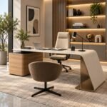 ARCHITECTURAL EXECUTIVE DESK & LUXURY ERGONOMIC CHAIR SET