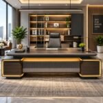 SOPHISTICATED AURORA ILLUMINATED EXECUTIVE DESK