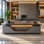 CONTEMPORARY EXECUTIVE DESK WITH INTEGRATED LED LIGHTING