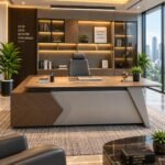 REFINED MODERN EXECUTIVE DESK WITH INTEGRATED SIDE CABINET