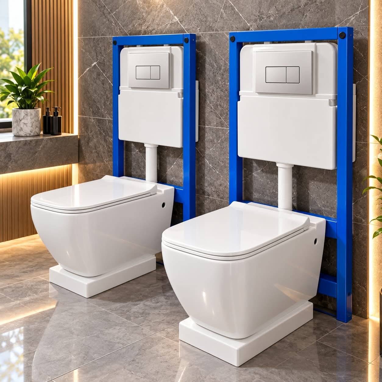 CONCEALED CISTERN WALL-MOUNTED TOILET FRAME WITH DUAL-FLUSH SYSTEM - Image 1