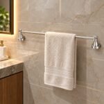 MODERN BRUSHED STAINLESS STEEL BATHROOM TOWEL BAR