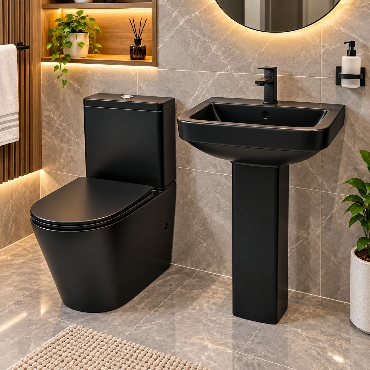 MODERN MATTE BLACK SANITARYWARE SUITE - Image 1