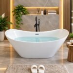 SOPHISTICATED FREESTANDING ACRYLIC SLIPPER BATHTUB