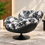DISTINCTIVE MONOCHROME SWIVEL ACCENT CHAIR