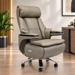 EXECUTIVE ERGONOMIC LEATHER RECLINING OFFICE CHAIR WITH INTEGRATED CONTROLS - Image 2