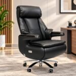EXECUTIVE ERGONOMIC LEATHER RECLINING OFFICE CHAIR WITH INTEGRATED CONTROLS - Image 3