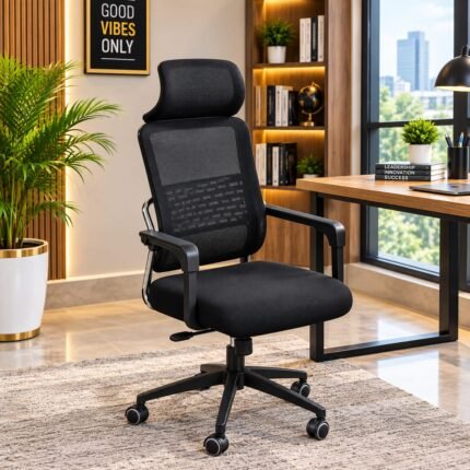 ERGONOMIC MESH OFFICE CHAIR WITH HEADREST