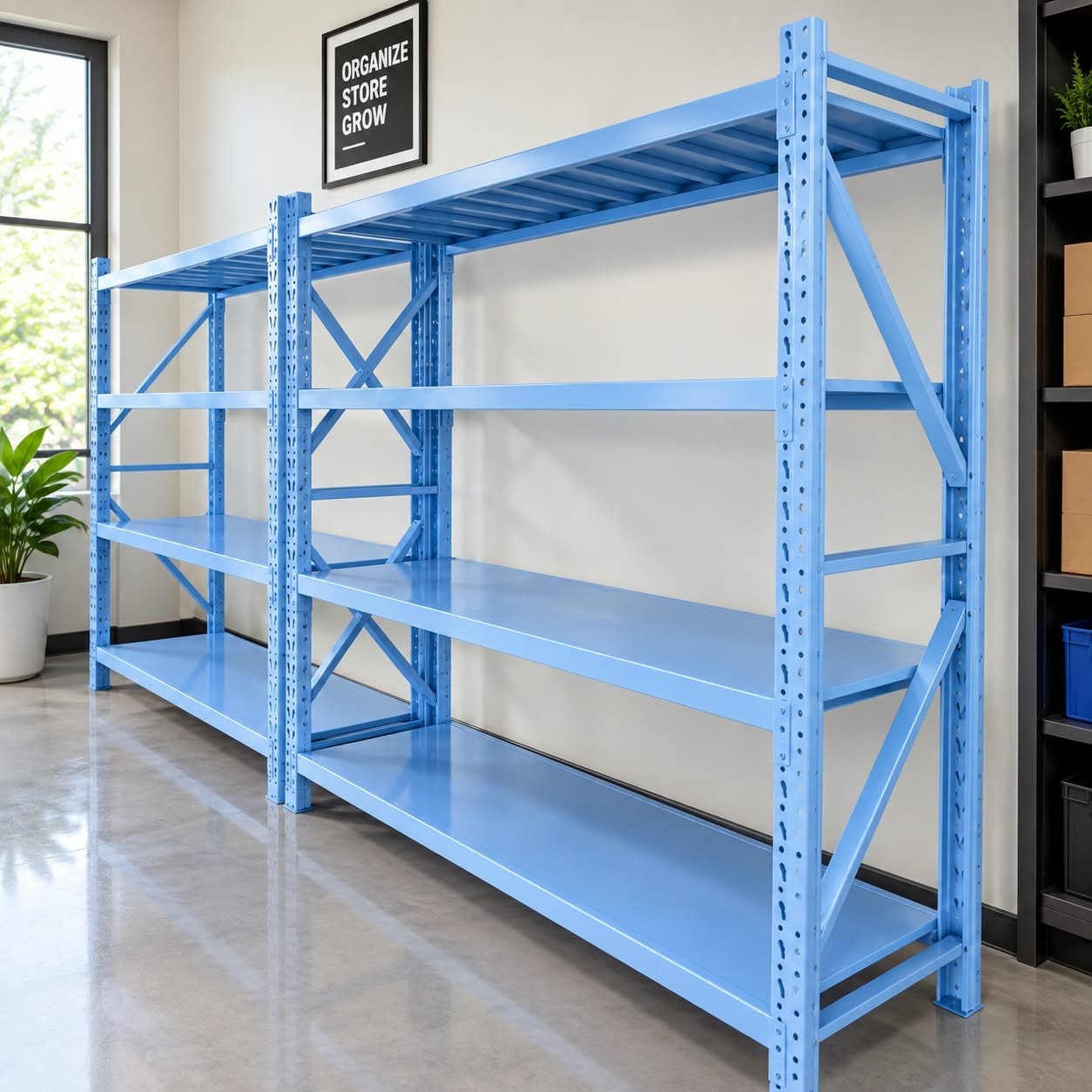 RACK MODERN HEAVY-DUTY INDUSTRIAL STEEL SHELVING RACK - Image 1