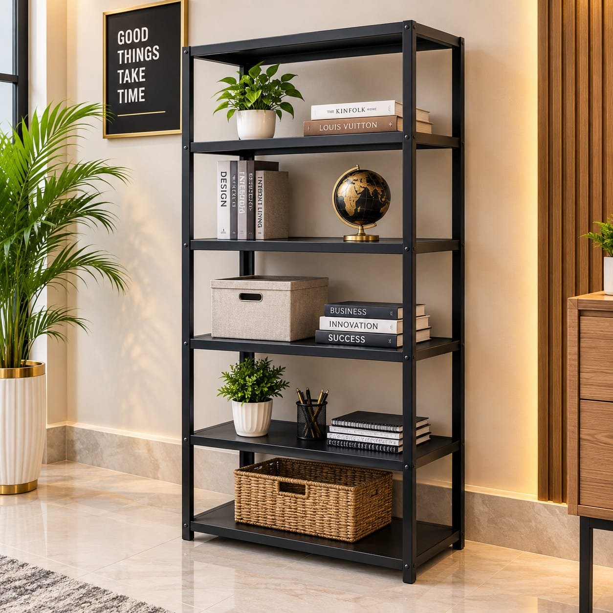 SHELF REFINED INDUSTRIAL 5-TIER METAL BOOKSHELF - Image 1