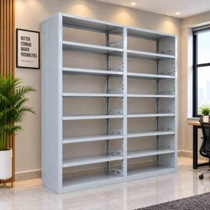 DUAL-BAY 8-TIER HEAVY-DUTY METAL SHELVING UNIT